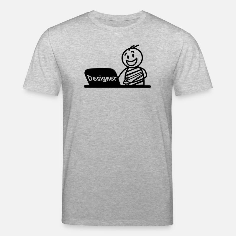 Laptop-Designer arbeiten - Stanley/Stella Unisex Bio-T-Shirt CREATOR  - Grau meliert