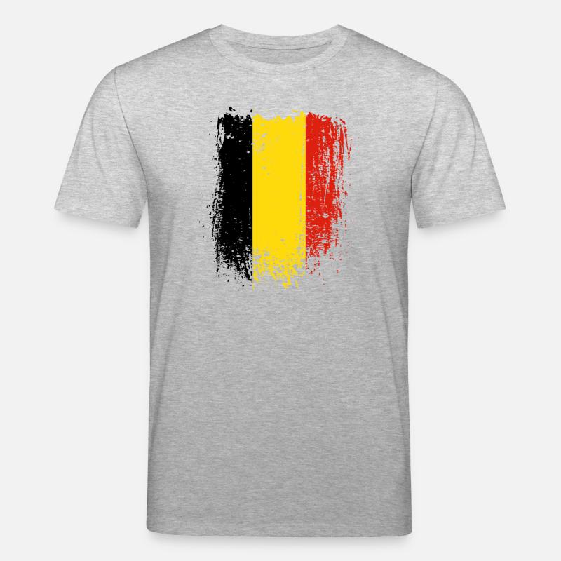 Rayures drapeau belge brossé - T-shirt bio CREATOR Stanley/Stella Unisexe - gris chiné
