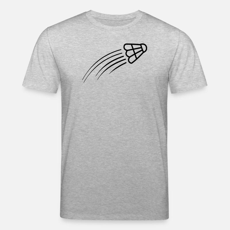 Badminton einfaches Shuttle-Logo - Stanley/Stella Unisex Bio-T-Shirt CREATOR  - Grau meliert