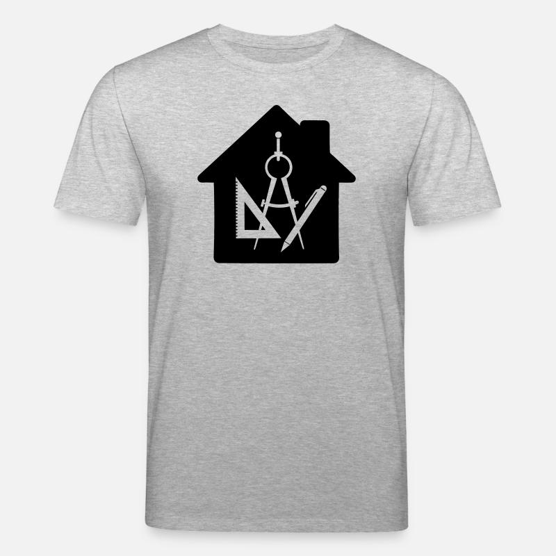 Logo maison d’architecte dessin 2 - T-shirt bio CREATOR Stanley/Stella Unisexe - gris chiné