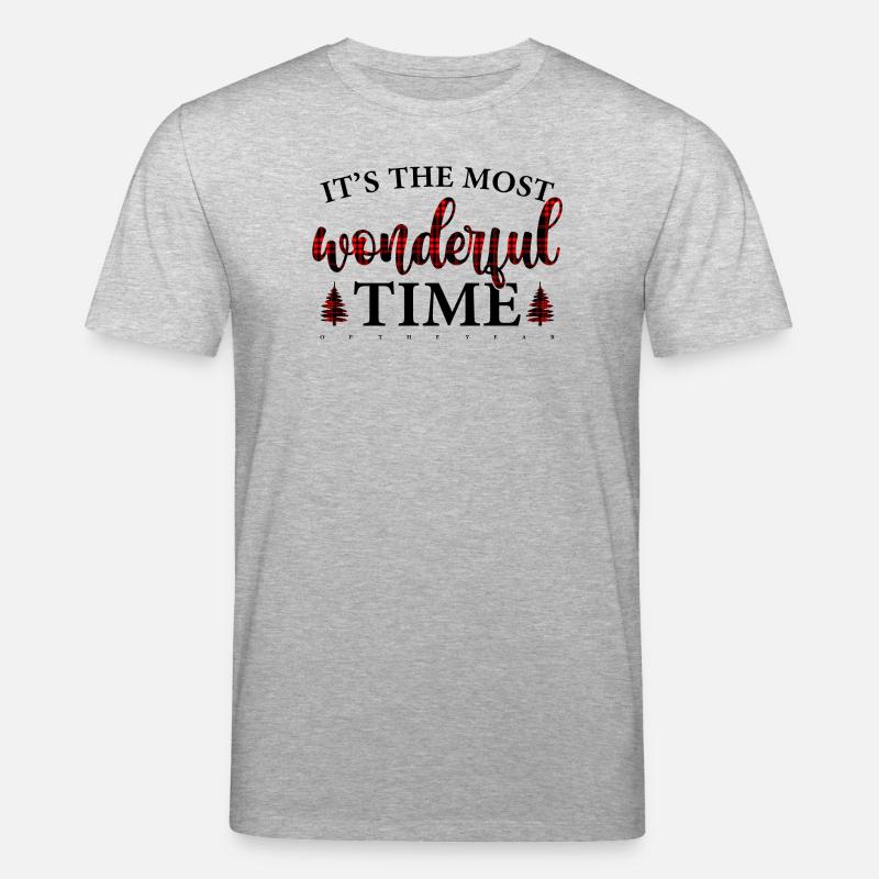 Crimson Plaid Script on Black - Stanley/Stella CREATOR Unisex Organic T-Shirt - heather grey