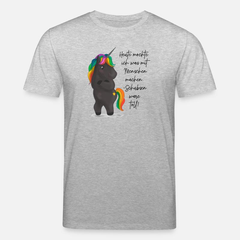 Einhorndrache mit Regenbogenmähne - Stanley/Stella Unisex Bio-T-Shirt CREATOR  - Grau meliert