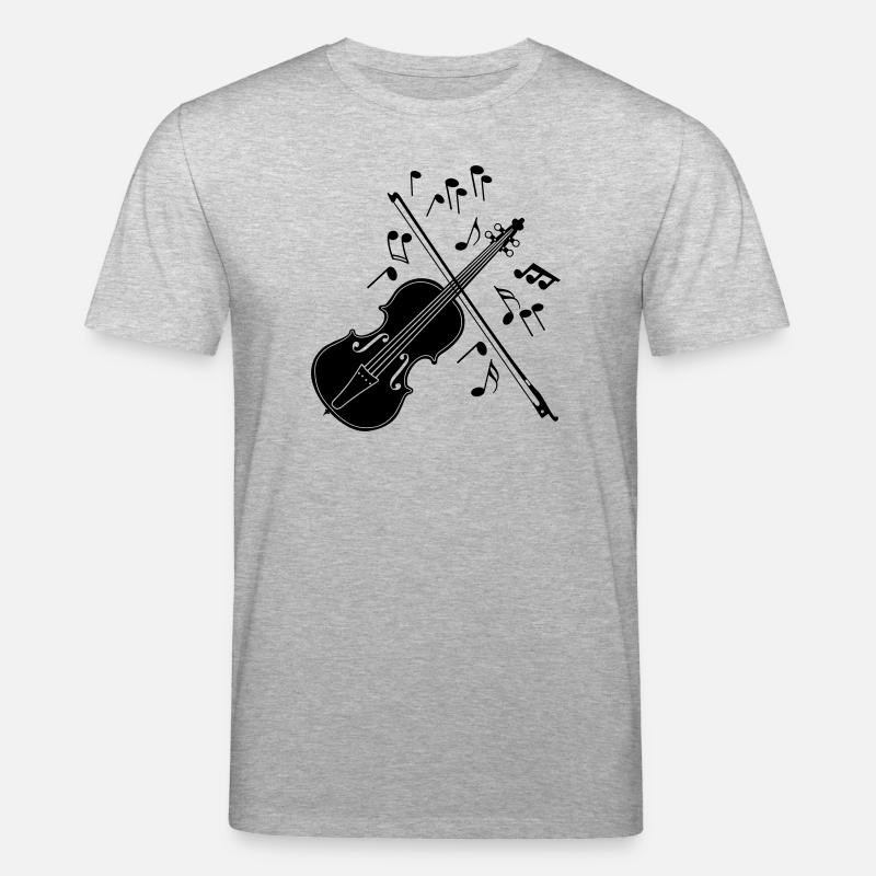 Violon avec notes - T-shirt bio CREATOR Stanley/Stella Unisexe - gris chiné