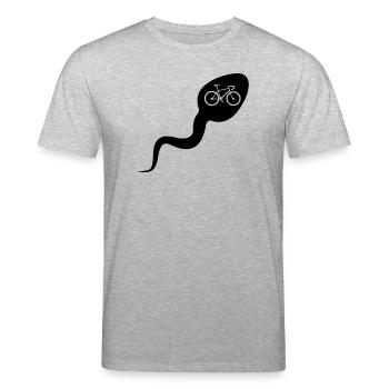 Vélo de sperme - T-shirt bio CREATOR Stanley/Stella Unisexe - gris chiné - Devant - Alina (178cm) & Michal (187cm)