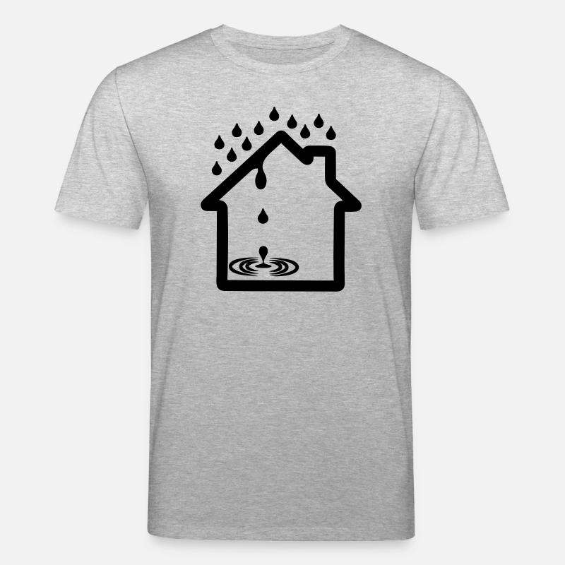 Haus-Leckage-Logo-Dachdecker - Stanley/Stella Unisex Bio-T-Shirt CREATOR  - Grau meliert
