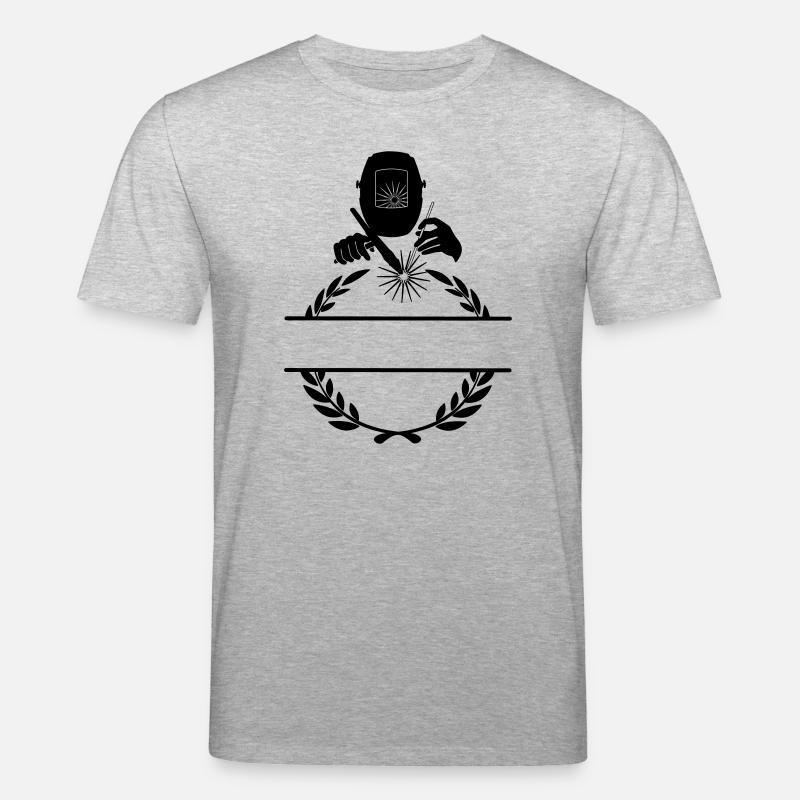 Schweißerlogo transparent mit Lorbeerkranz - Stanley/Stella Unisex Bio-T-Shirt CREATOR  - Grau meliert