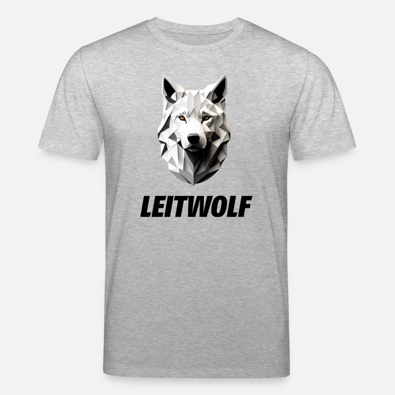 weißer Kopf vom Leitwolf - Stanley/Stella Unisex Bio-T-Shirt CREATOR  - Grau meliert