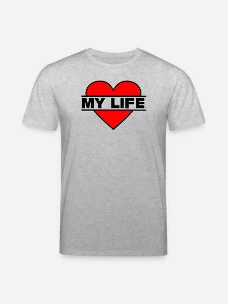 Heart I love my life - Stanley/Stella CREATOR Unisex Organic T-Shirt - heather grey