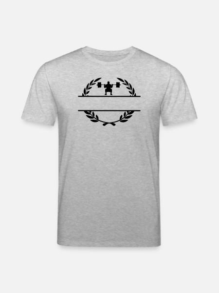 Gewichtheber im Lorbeerkranz - Stanley/Stella Unisex Bio-T-Shirt CREATOR - Grau meliert