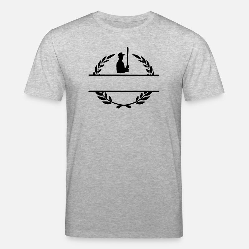 Baseball-Hitter im Lorbeerkranz-Monogramm - Stanley/Stella Unisex Bio-T-Shirt CREATOR  - Grau meliert