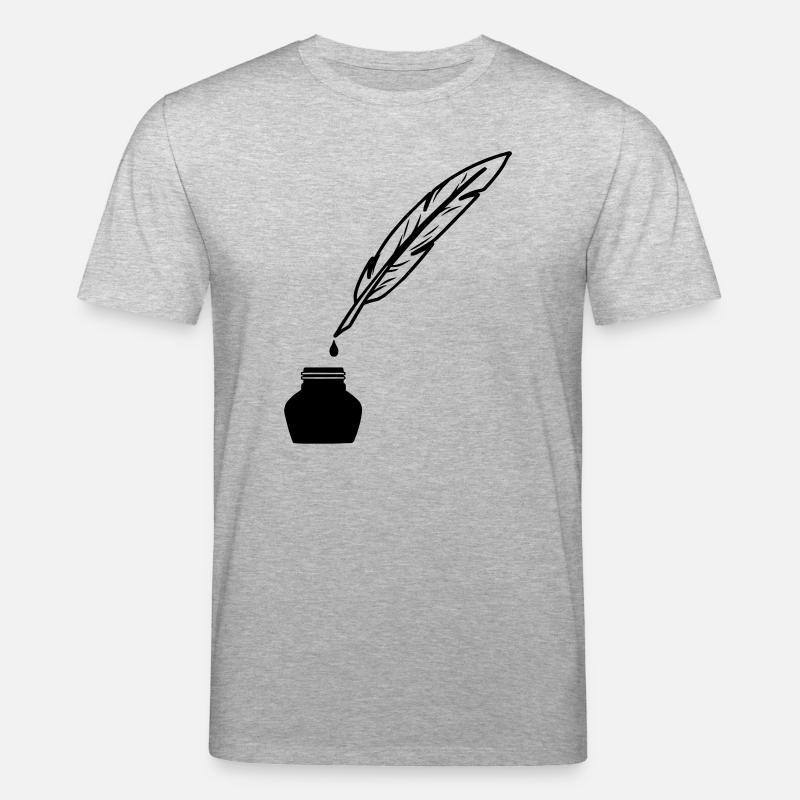 Feder als Stift zum Schreiben - Stanley/Stella Unisex Bio-T-Shirt CREATOR  - Grau meliert