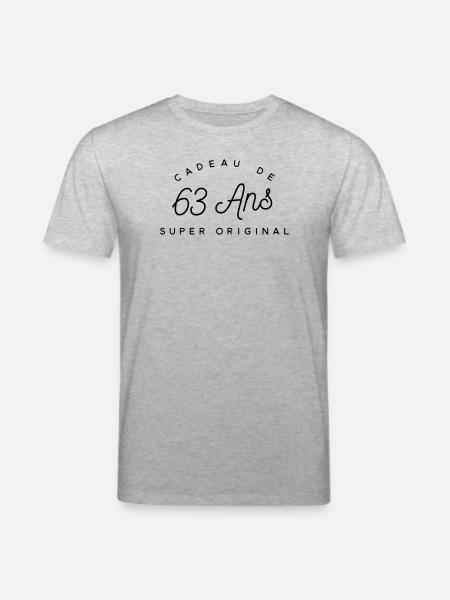 Cadeau 63 ans  - T-shirt bio CREATOR Stanley/Stella Unisexe - gris chiné