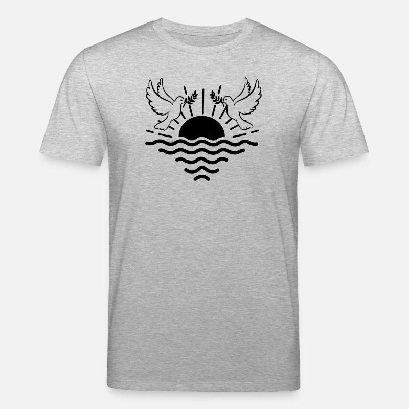 coucher de soleil deux pigeons - T-shirt bio CREATOR Stanley/Stella Unisexe - gris chiné