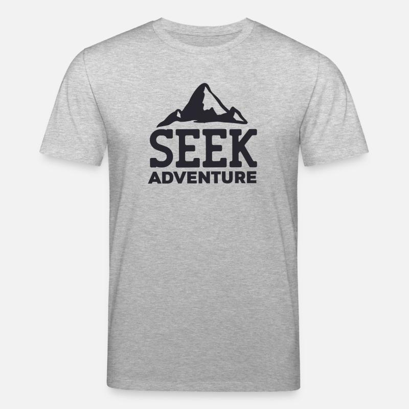 Cherche l'aventure - Voyage message inspirant - T-shirt bio CREATOR Stanley/Stella Unisexe - gris chiné