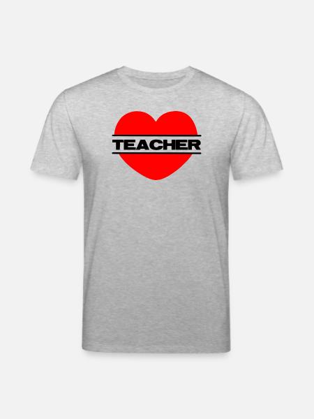 Liebe dein Herz 041 Lehrer - Stanley/Stella Unisex Bio-T-Shirt CREATOR - Grau meliert