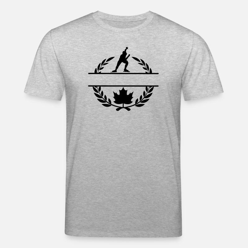 Canada maple leaf skating laurel wreath - Stanley/Stella CREATOR Unisex Organic T-Shirt - heather grey
