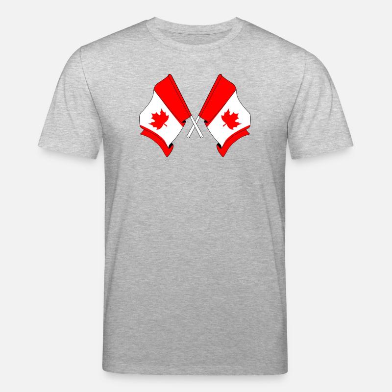 Drapeaux du Canada croisés - T-shirt bio CREATOR Stanley/Stella Unisexe - gris chiné