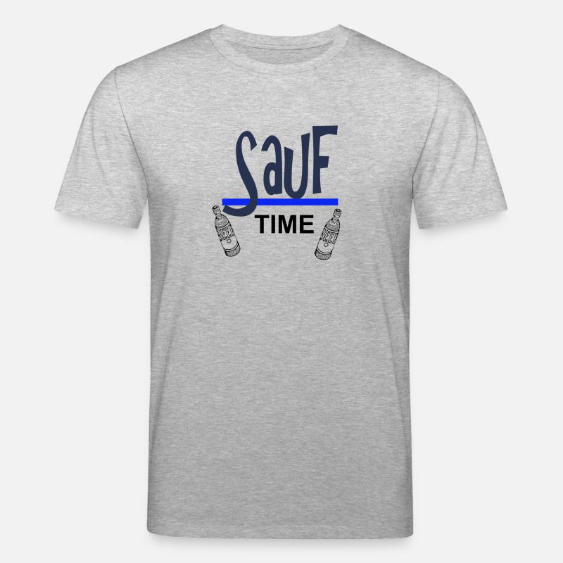 Sauf-Time-Logo mit Blauer Unterstreichung - Stanley/Stella Unisex Bio-T-Shirt CREATOR  - Grau meliert