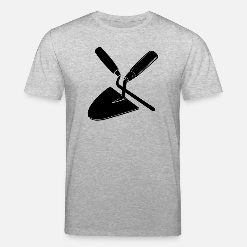 Joint nail and trowel, mason's tools - Stanley/Stella CREATOR Unisex Organic T-Shirt - heather grey
