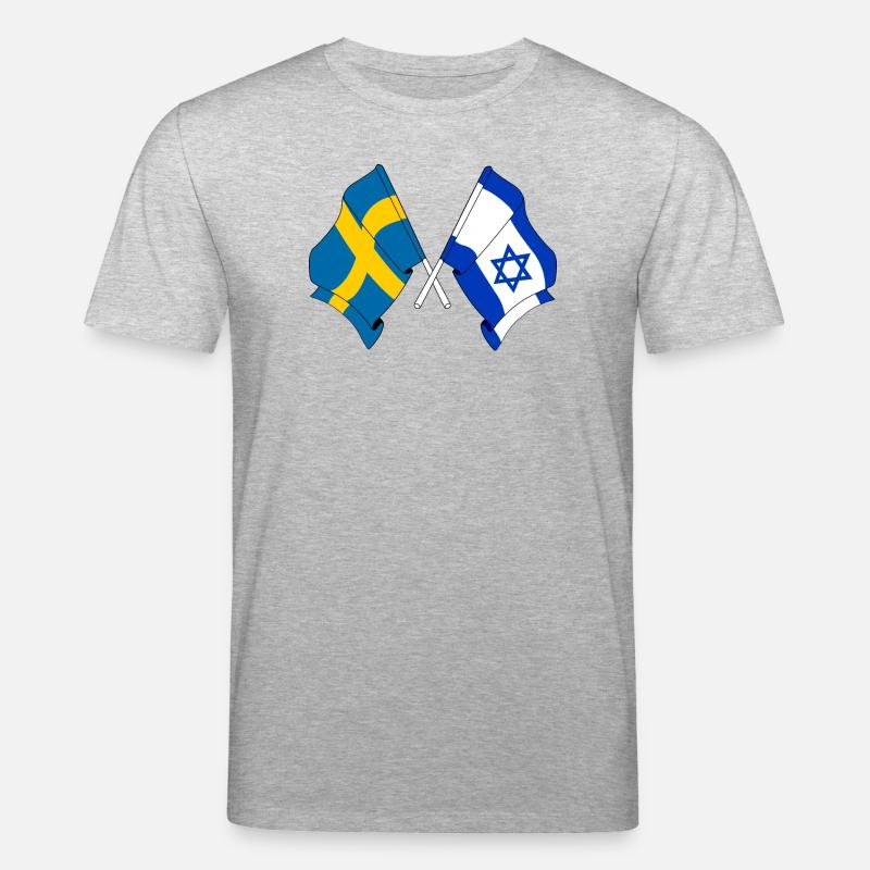 Drapeau de la Suède, drapeau d’Israël - T-shirt bio CREATOR Stanley/Stella Unisexe - gris chiné