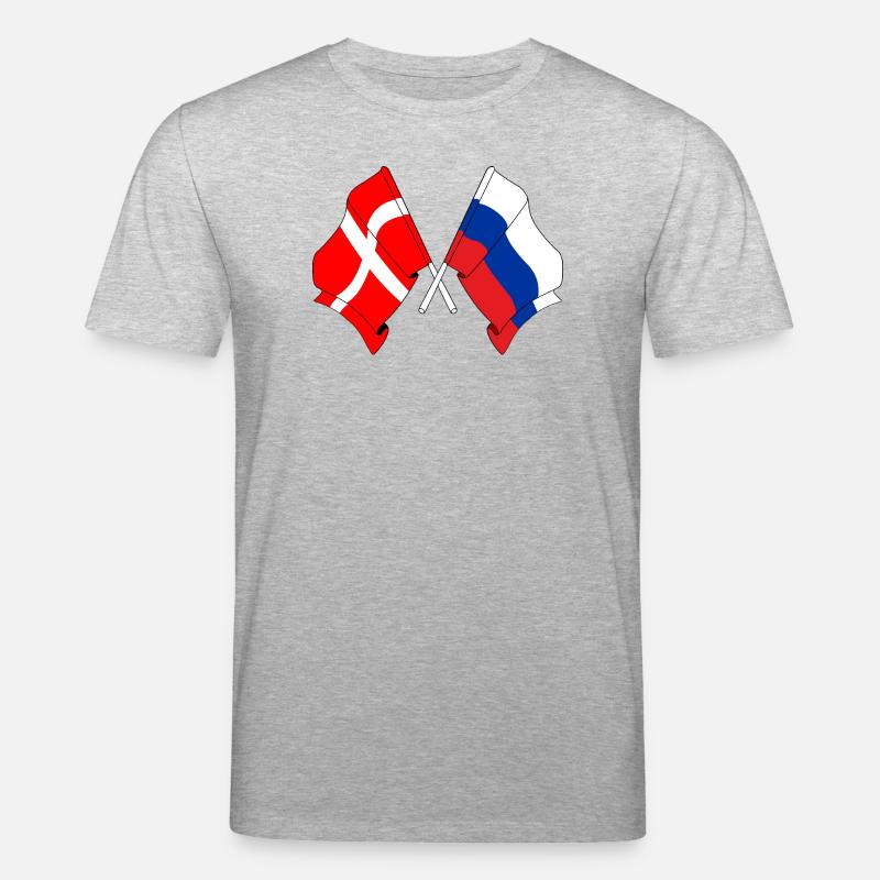 Drapeau Danemark, drapeau Russie - T-shirt bio CREATOR Stanley/Stella Unisexe - gris chiné