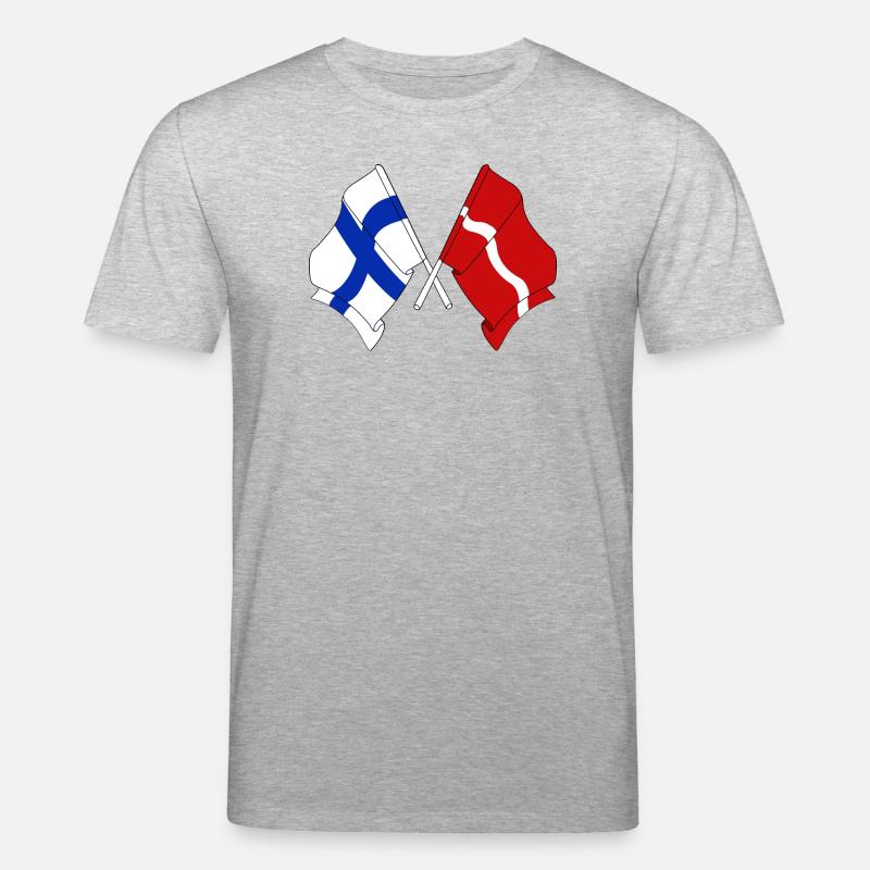 Drapeau Finlande, drapeau Lettonie - T-shirt bio CREATOR Stanley/Stella Unisexe - gris chiné