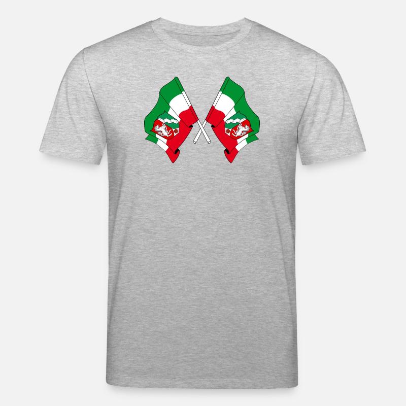Deux drapeaux de Rhénanie-du-Nord-Westphalie - T-shirt bio CREATOR Stanley/Stella Unisexe - gris chiné
