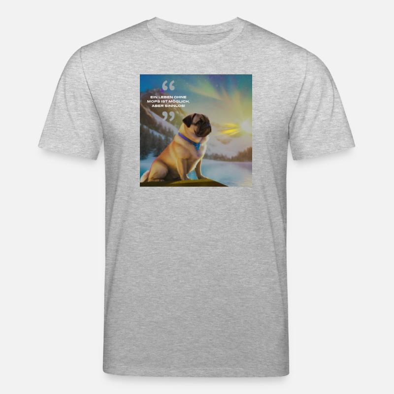 Welpen im Polarlicht mit Spruch - Stanley/Stella Unisex Bio-T-Shirt CREATOR  - Grau meliert