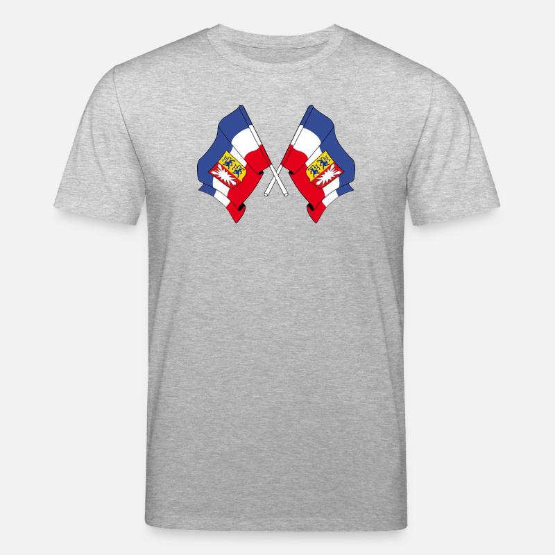 Deux drapeaux Schleswig Holstein - T-shirt bio CREATOR Stanley/Stella Unisexe - gris chiné