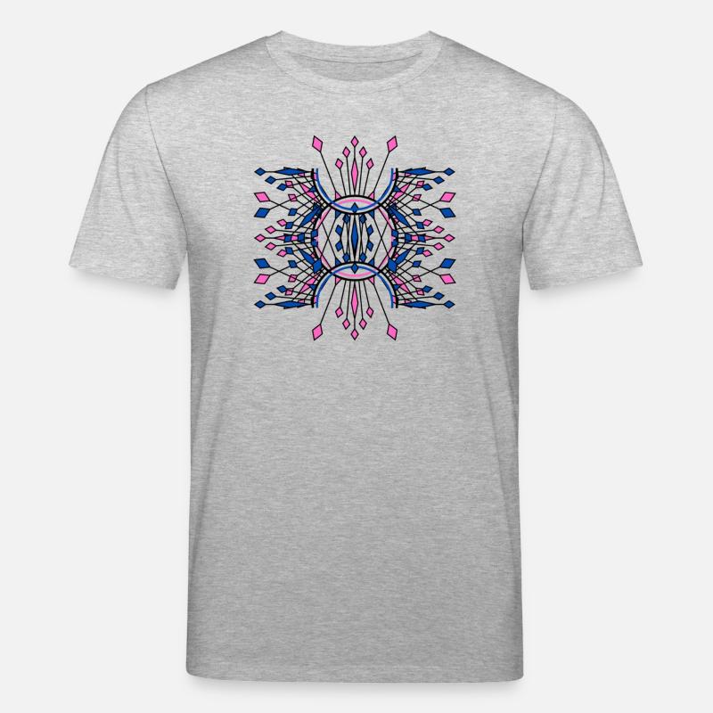 Symmetrisch funkelt Blau Rosa - Stanley/Stella Unisex Bio-T-Shirt CREATOR - Grau meliert
