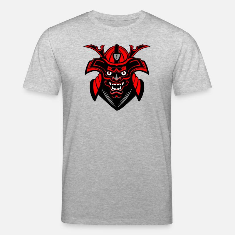 Masque Menpō – Rouge Noir Style Samouraï - T-shirt bio CREATOR Stanley/Stella Unisexe - gris chiné