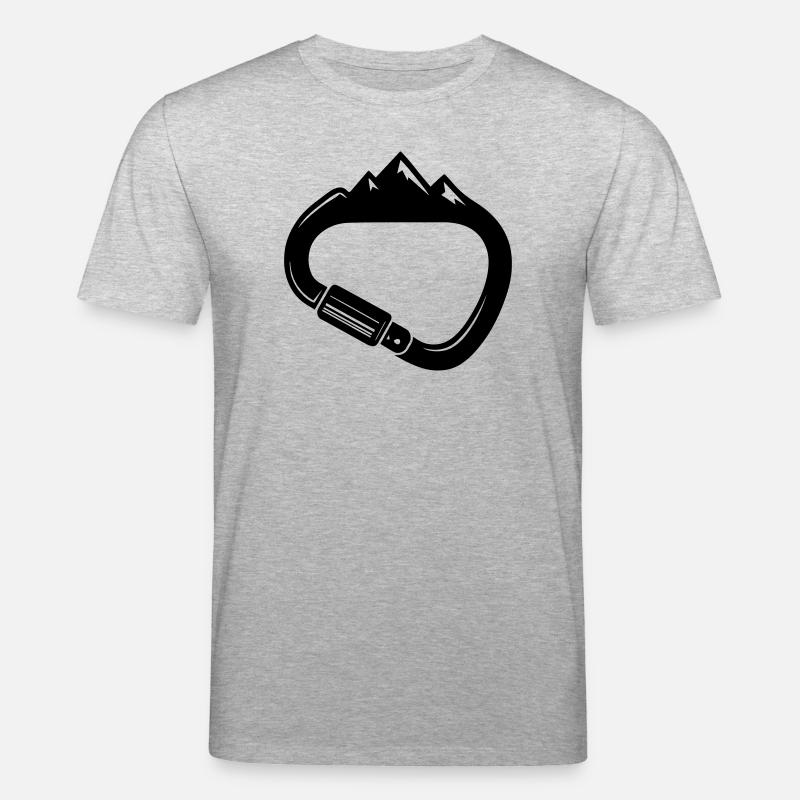 Karabiner und Berge – Einfach Klettern - Stanley/Stella Unisex Bio-T-Shirt CREATOR  - Grau meliert