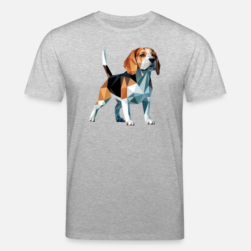 Bulldog - Cool Low Poly Logo - T-shirt bio CREATOR Stanley/Stella Unisexe - gris chiné