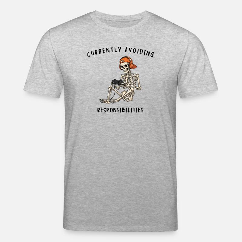 Skeleton Gaming Avoiding Responsibilities - Stanley/Stella Unisex Bio-T-Shirt CREATOR  - Grau meliert