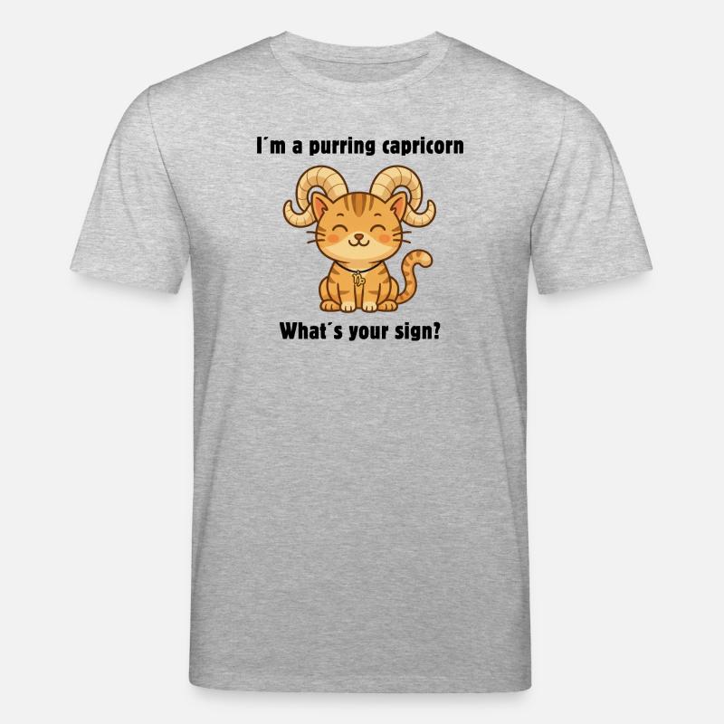 Süße Steinbock Katze – Sternzeichen mit Charme - Stanley/Stella Unisex Bio-T-Shirt CREATOR  - Grau meliert