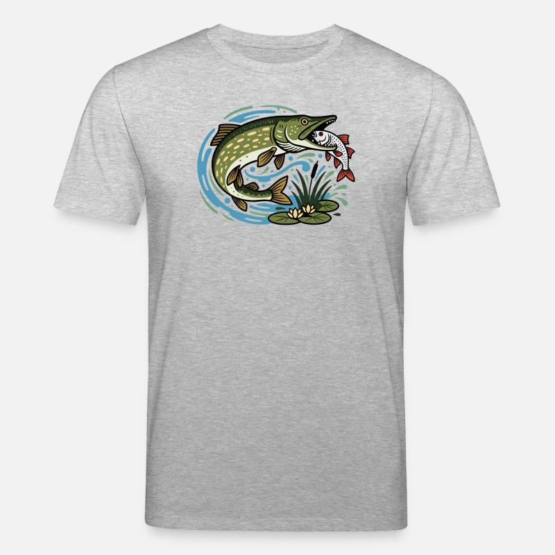 Le brochet attrape le cafard - T-shirt bio CREATOR Stanley/Stella Unisexe - gris chiné