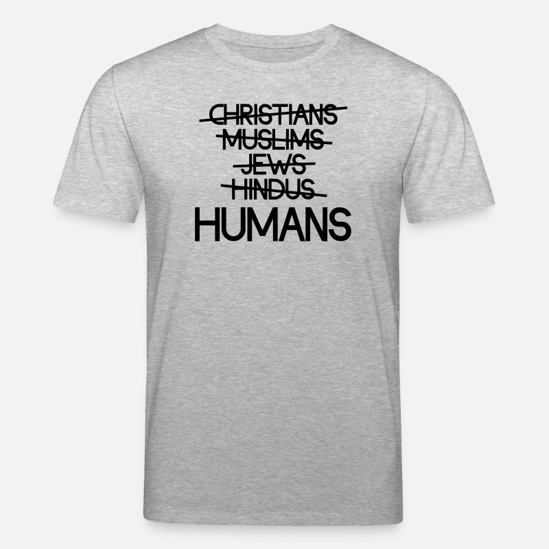 Menschen über Religion – Botschaft - Stanley/Stella Unisex Bio-T-Shirt CREATOR  - Grau meliert