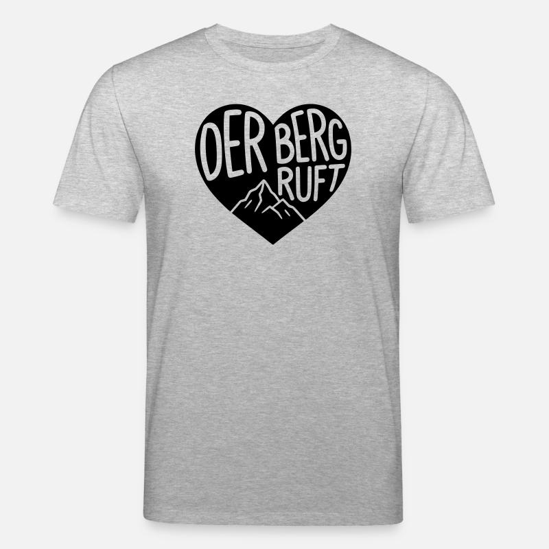Der Berg ruft Herz  - Stanley/Stella Unisex Bio-T-Shirt CREATOR  - Grau meliert