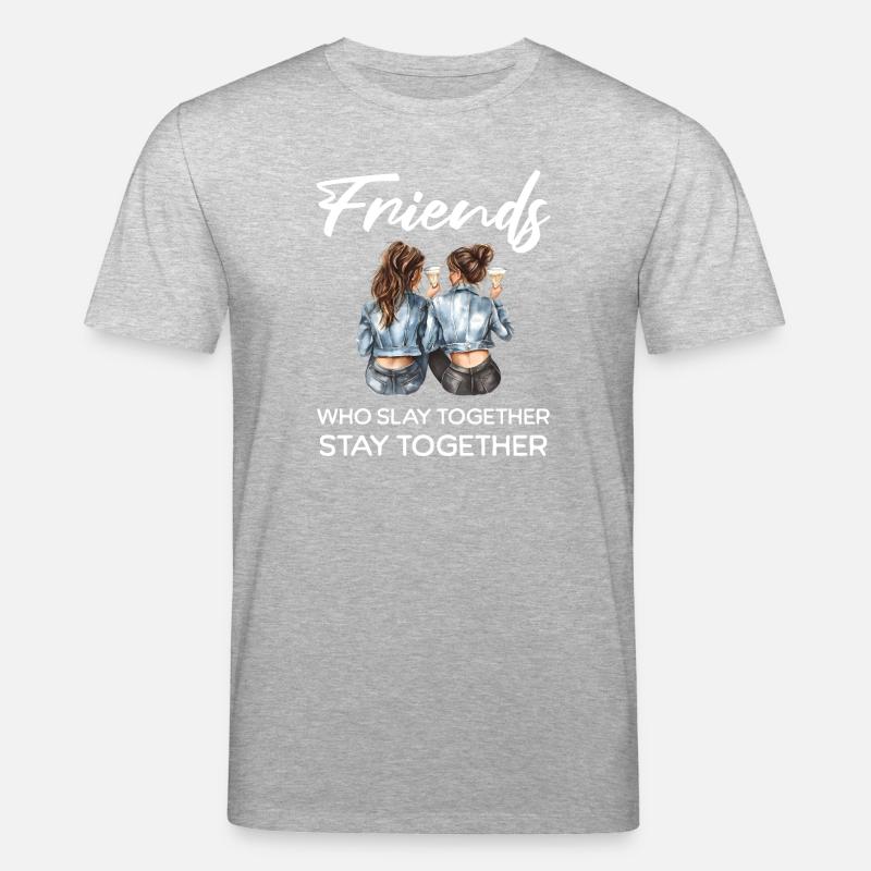 Les amis tuent ensemble - T-shirt bio CREATOR Stanley/Stella Unisexe - gris chiné