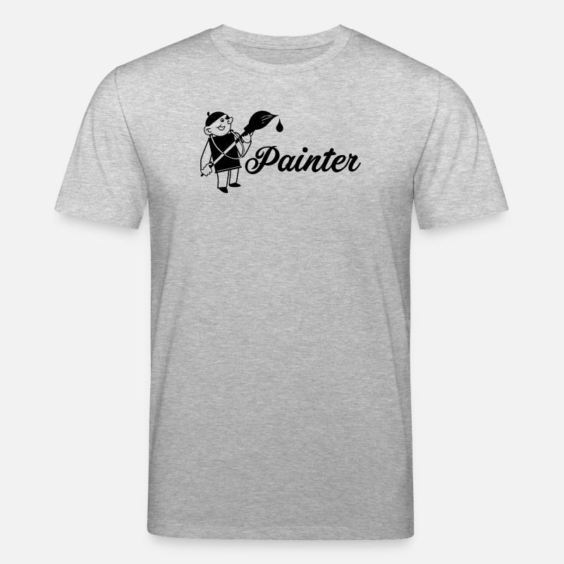 Painter with brush text painter - Stanley/Stella CREATOR Unisex Organic T-Shirt - heather grey