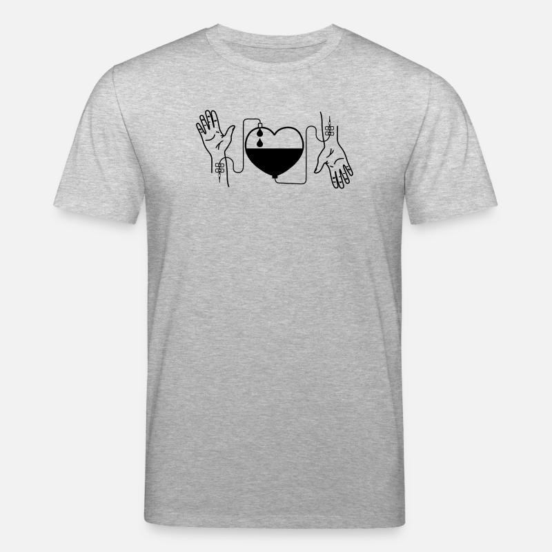 Blutspendende Herzhände - Stanley/Stella Unisex Bio-T-Shirt CREATOR  - Grau meliert