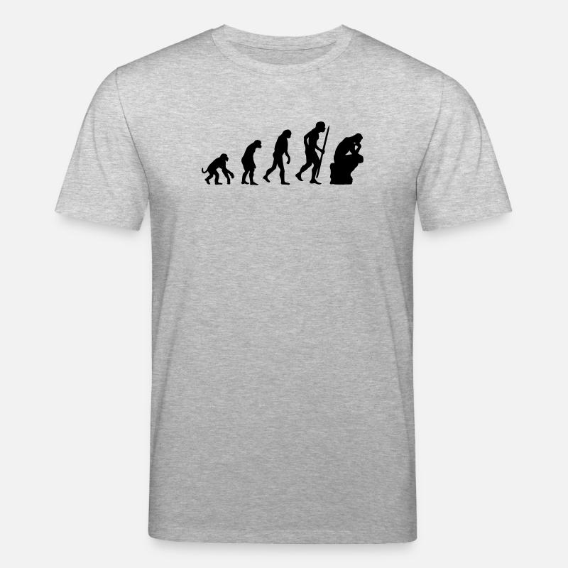 Evolution of the thinker philosophy, philosopher - Stanley/Stella CREATOR Unisex Organic T-Shirt - heather grey