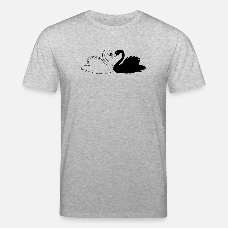 Schwarz-weiße Schwanenschattenfigur - Stanley/Stella Unisex Bio-T-Shirt CREATOR  - Grau meliert