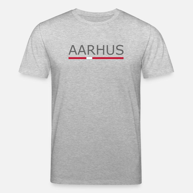 Aarhus - Drapeau du Danemark - Danemark - Scandinavie - T-shirt bio CREATOR Stanley/Stella Unisexe - gris chiné