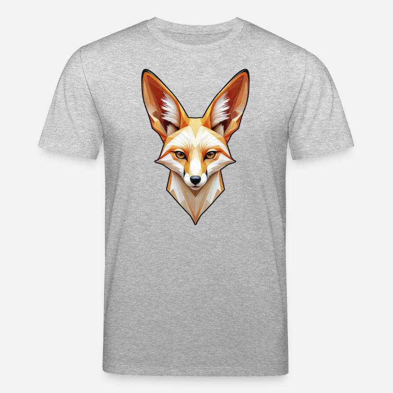 Fennec-Kopf in Farbe - Stanley/Stella Unisex Bio-T-Shirt CREATOR  - Grau meliert