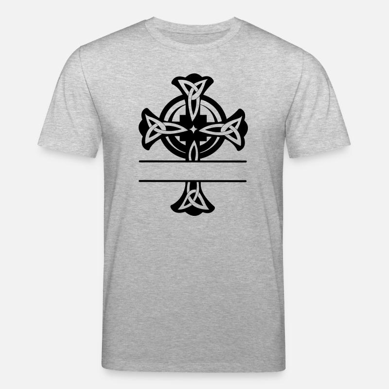 Keltisches Kreuz Logo oder Monogramm - Stanley/Stella Unisex Bio-T-Shirt CREATOR  - Grau meliert