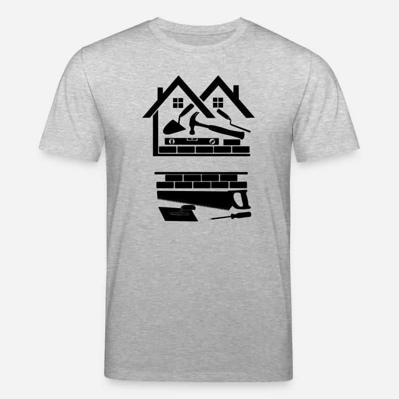 Logo der Baufirma "Häuser" - Stanley/Stella Unisex Bio-T-Shirt CREATOR  - Grau meliert
