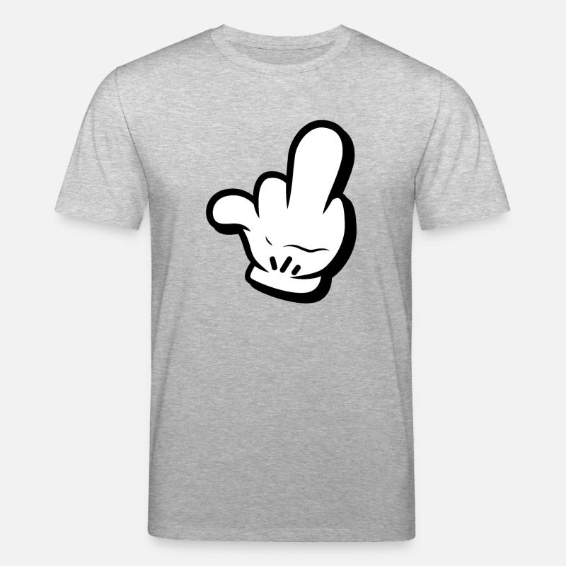 Mittelfinger Comic Style - Stanley/Stella Unisex Bio-T-Shirt CREATOR  - Grau meliert