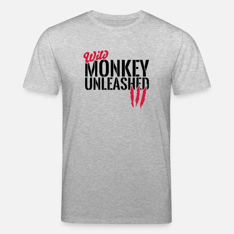 Wild monkey unleashed - Stanley/Stella CREATOR Unisex Organic T-Shirt - heather grey
