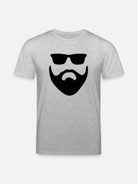 Bart Gesicht Vektor - Stanley/Stella Unisex Bio-T-Shirt CREATOR - Grau meliert